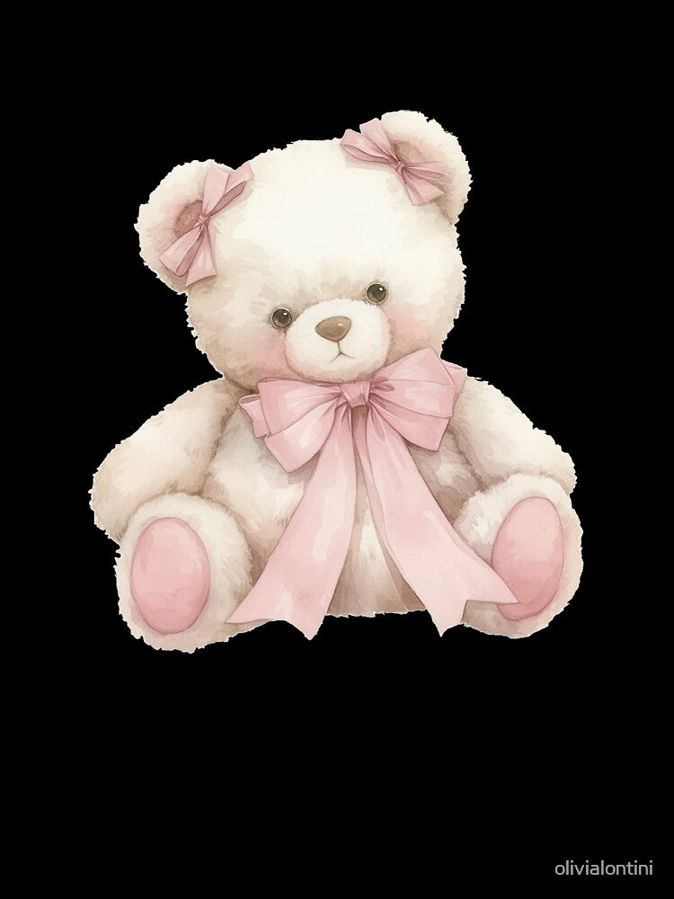 Coquette Pink Bow Teddy Bear Sticker by olivialontini