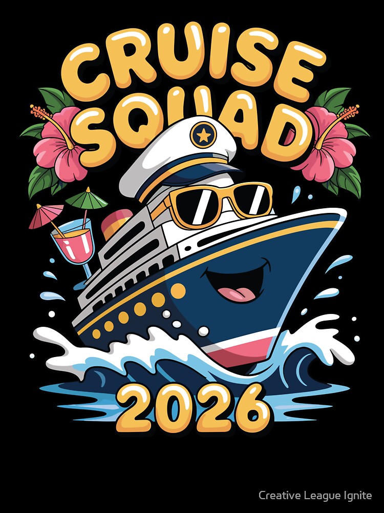Cruise Squad 2026 Ship Captain Hat Tropical Group Trip by Creative League Ignite