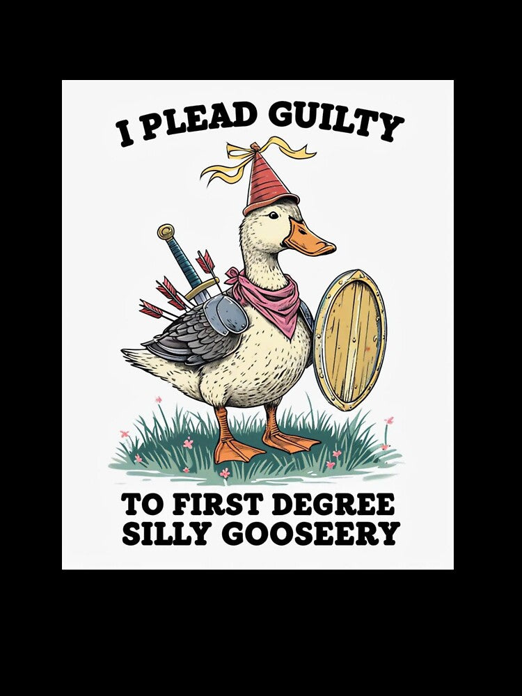 Silly Goose Warrior – Funny Knight Duck Meme Tee by cosmos4urlife