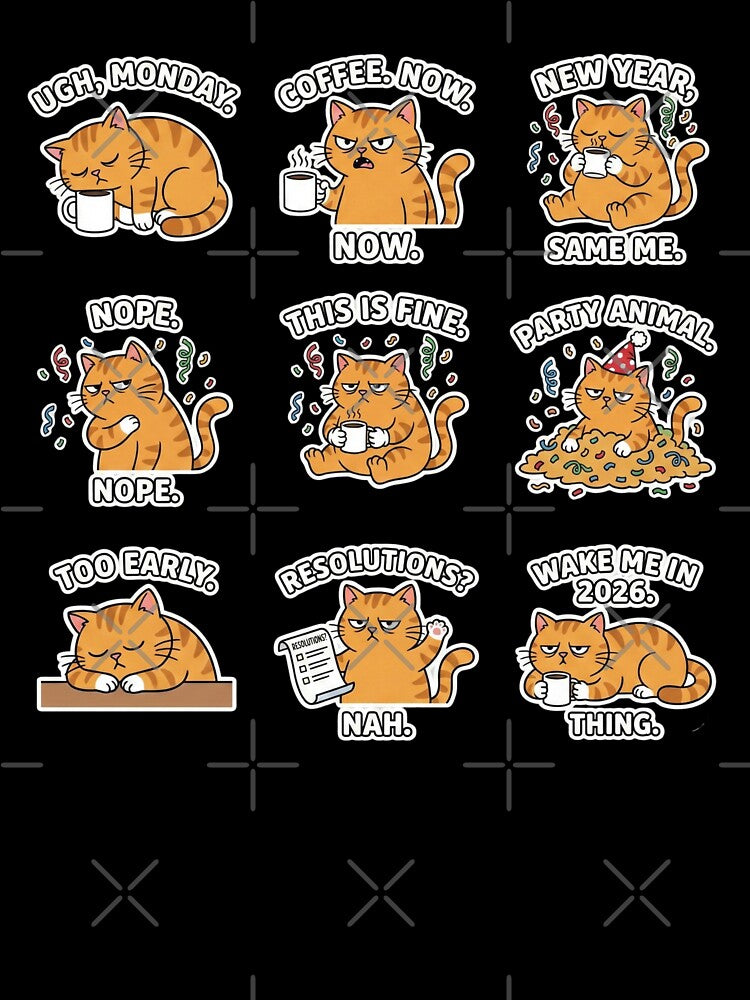 Sarcastic Cat Funny Meme Sticker Pack for Cat Lover and Introvert by chattsuede