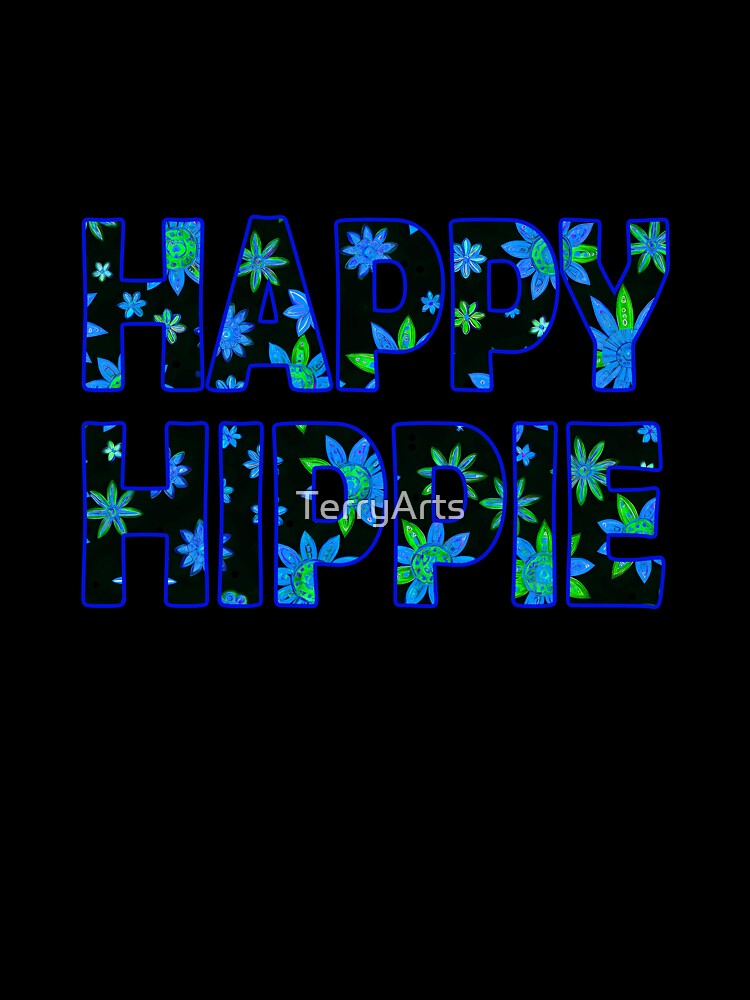 Flower Power Happy Hippie Words Free Spirit Hippie Vibes 3 of 4 by Beachy