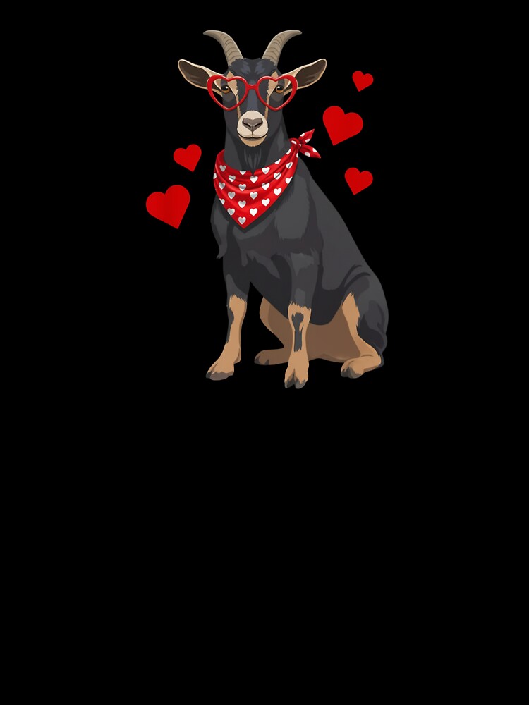 Goat With Glasses And Hearts Valentine's Day Pun by salmzouriart
