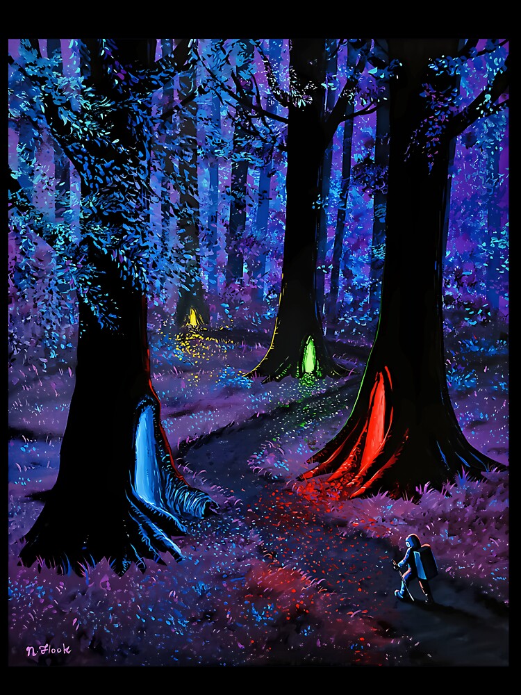 Spooky Glowing Forest Eerie Night Woods by oundzcxem96