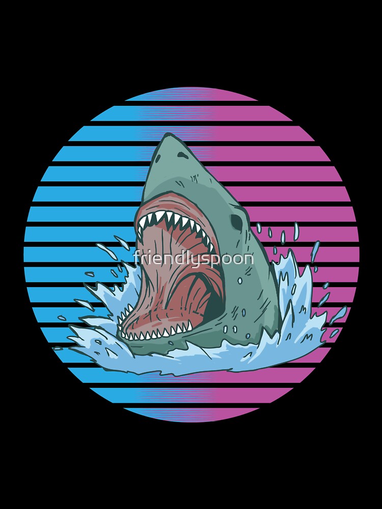 Retro Sunset Shark by friendlyspoon