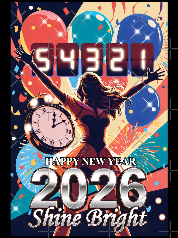 Happy New Year 2026 Shine Bright Countdown Celebration Art by SplashTastic