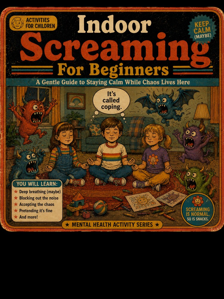 Indoor Screaming For Beginners – Retro Dark Humor Mental Health Monster Design by 4TinyPaws