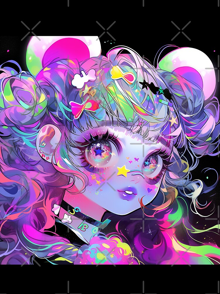 Neon Galaxy Anime Girl Aesthetic by bubblegoth