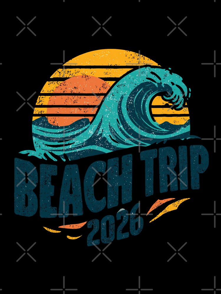 Beach Trip 2026 Retro Sunset Wave Summer Adventure Group Design by StickerHavenn