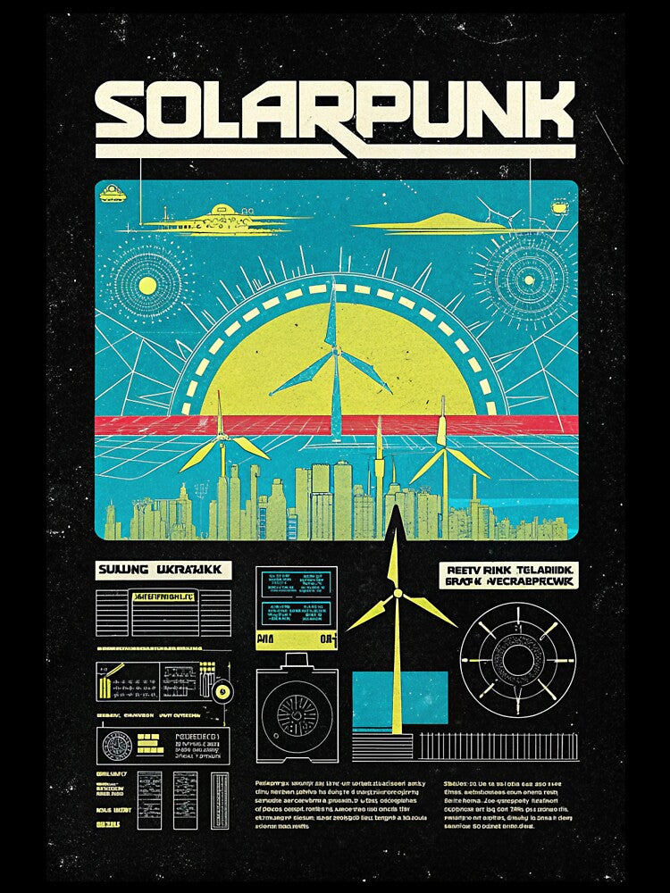 Solarpunk: City Ringed by Wind Farms by Raw-Ink