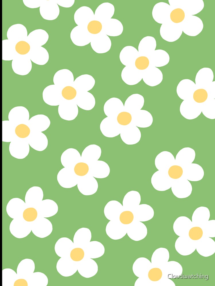 Retro 60's Sage Green Flower Power by Cloudwatching