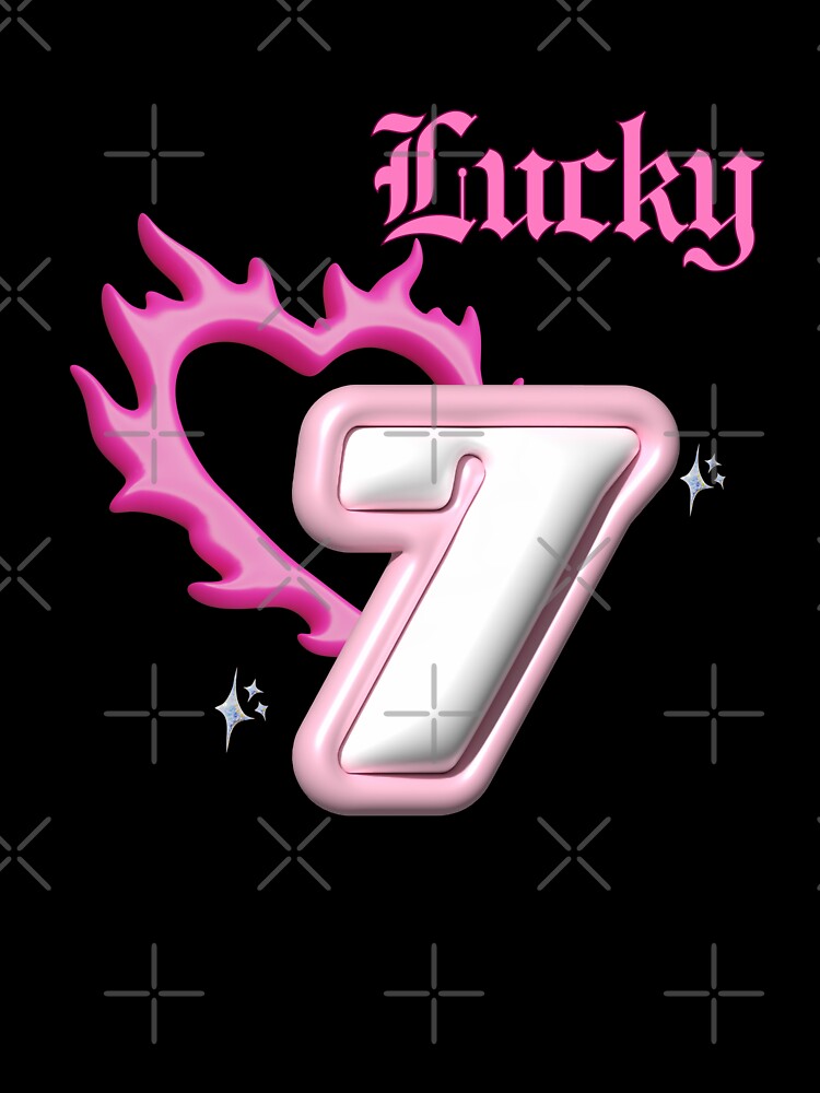 Lucky 7 Pink Flame Heart Design by Sberry8888