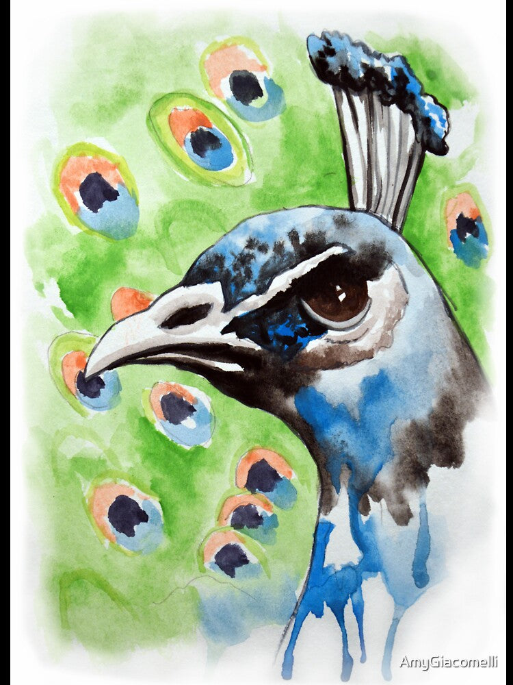 Majestic - Peacock bird art by AmyGiacomelli