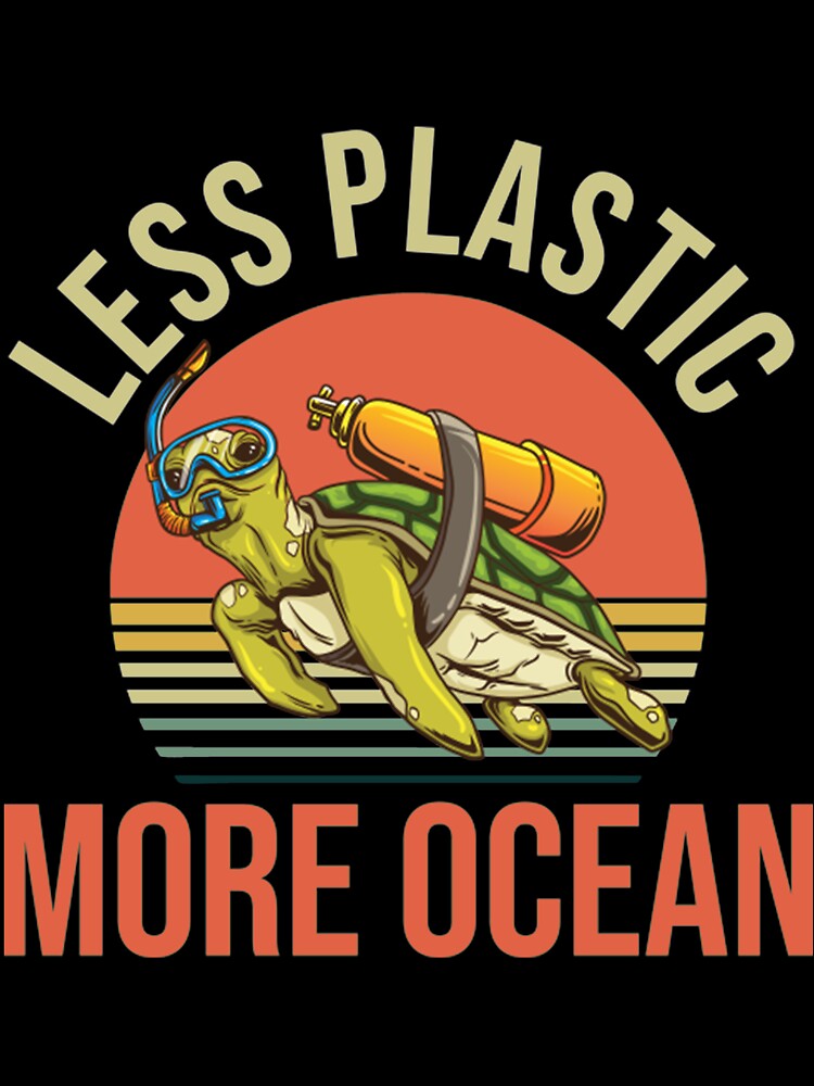 Sea Awareness T-Shirt_ Less Plastic More Ocean by ParwyMukan