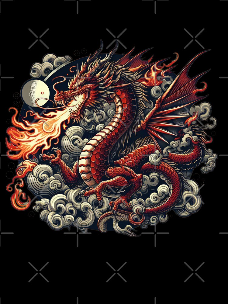 Firestorm dragon breathing fire vintage by Expressions-Sel