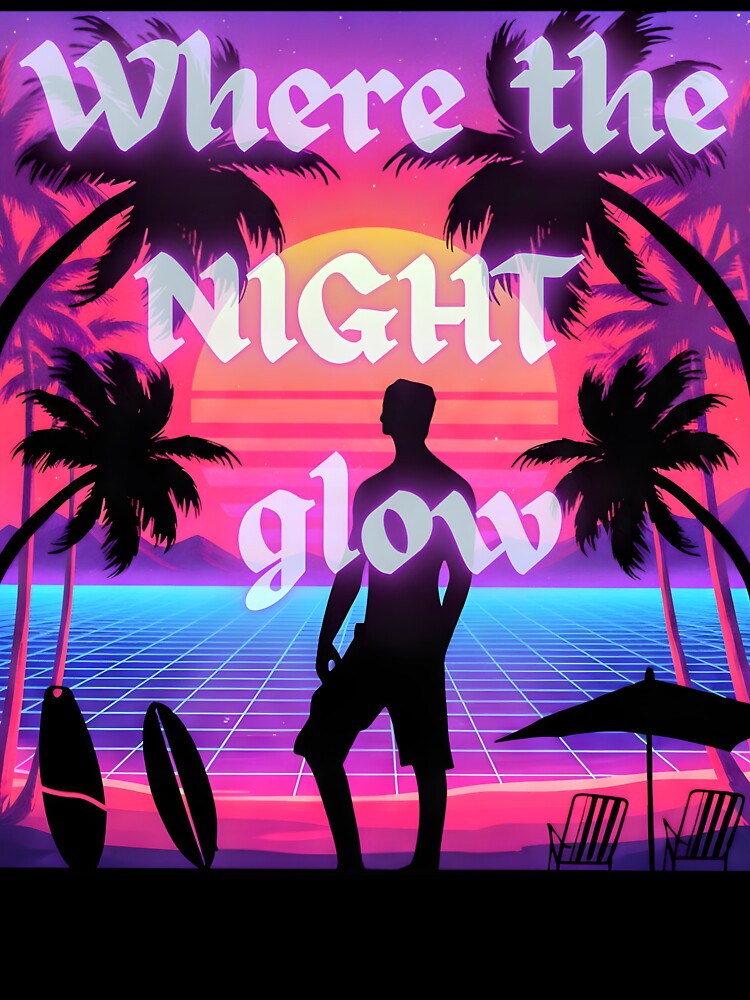Where the Night Glow – Retro Sunset Vaporwave Beach Aesthetic by ArvionStudio