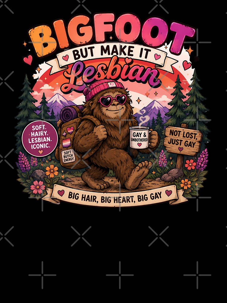 Bigfoot But Make It Lesbian | Pride Creatures Collection | LGBTQ Mascots | Emotional Support Animals | Cute Queer Stickers by VectorJoy