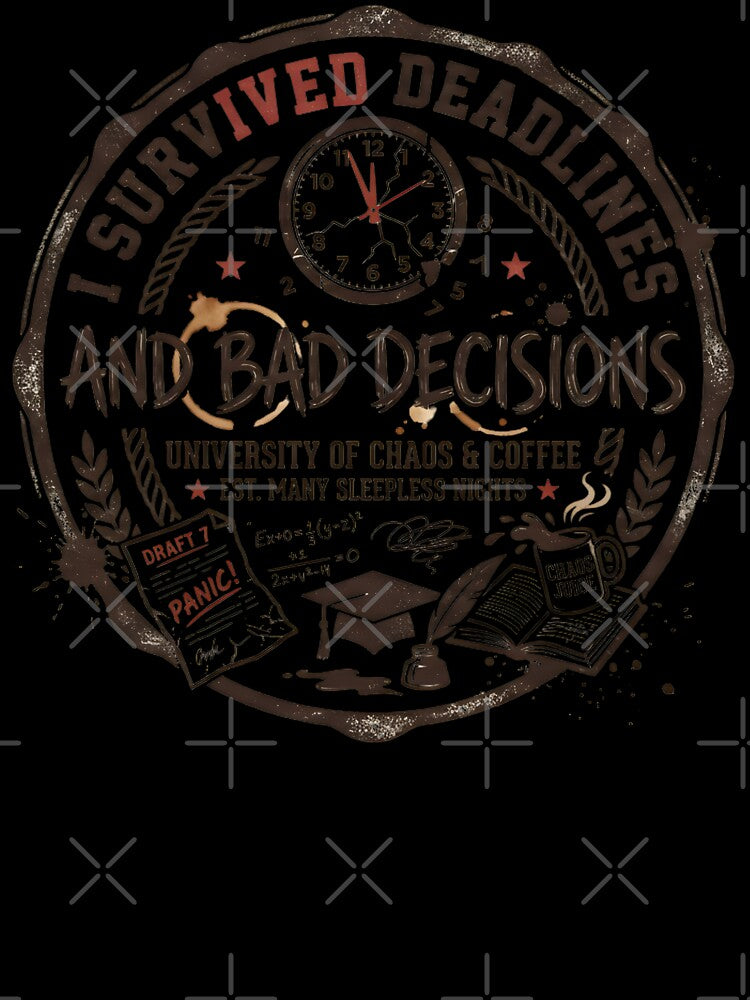 I Survived Deadlines and Bad Decisions Funny Graduation Vintage by universe-hold ⭐⭐⭐⭐⭐