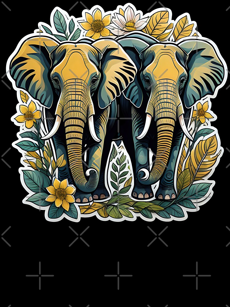 Elephant surrounded by yellow flowers by WildStudiio