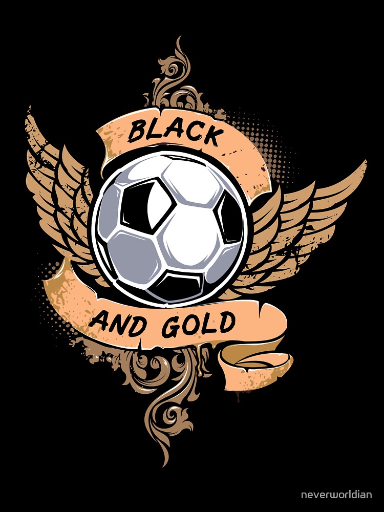 Black and Gold Football Soccer Team by neverworldian