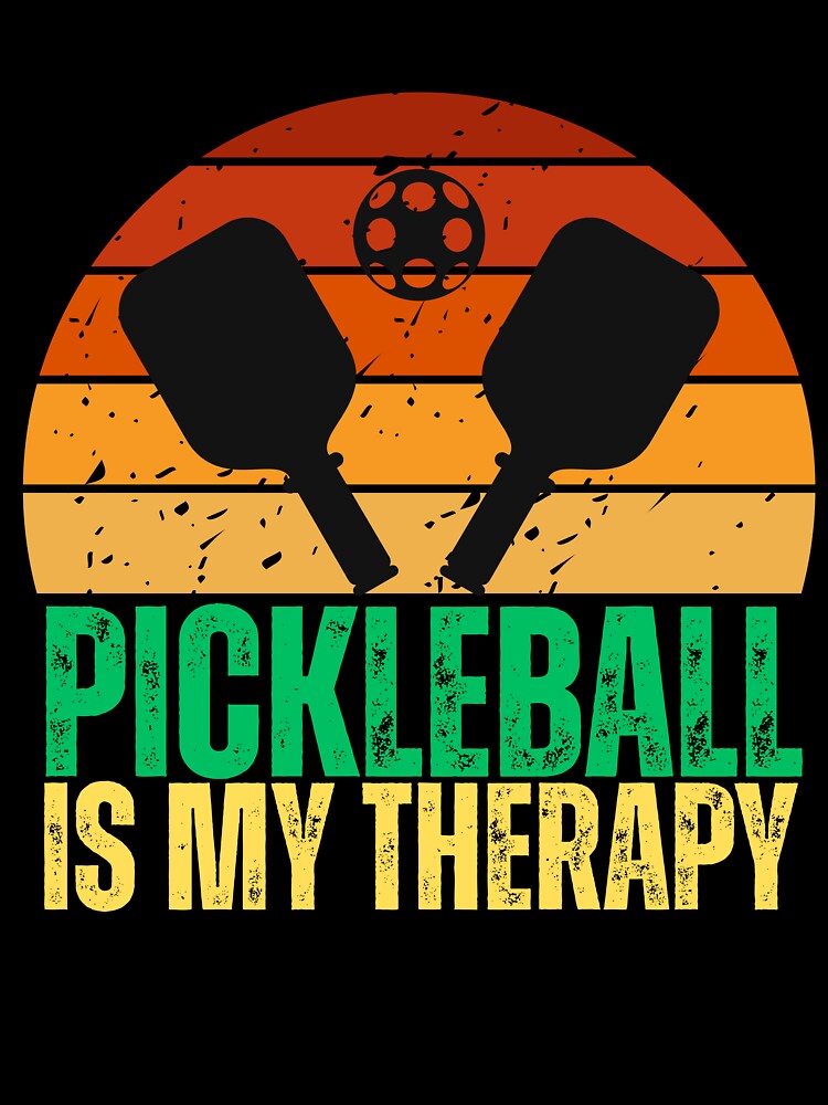 Pickleball Is My Therapy Retro Sunset by ShopFanCreation