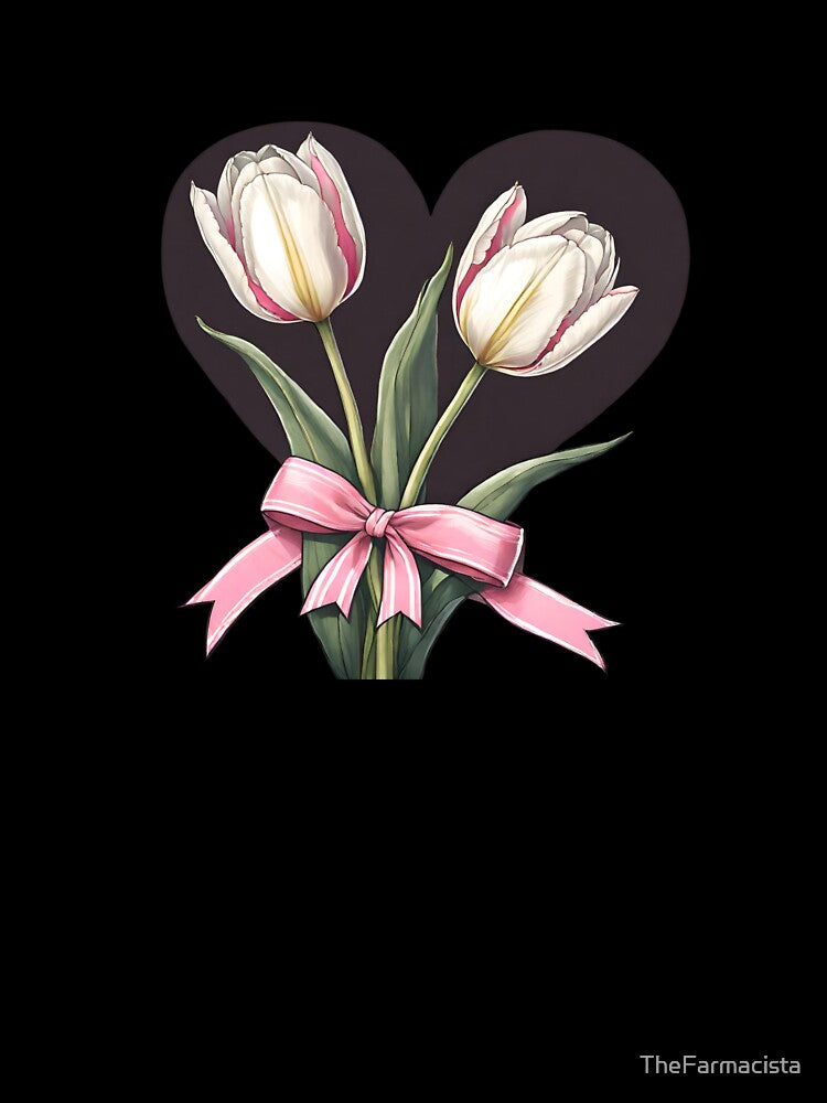 coquette vintage tulip with pink ribbon bow by TheFarmacista