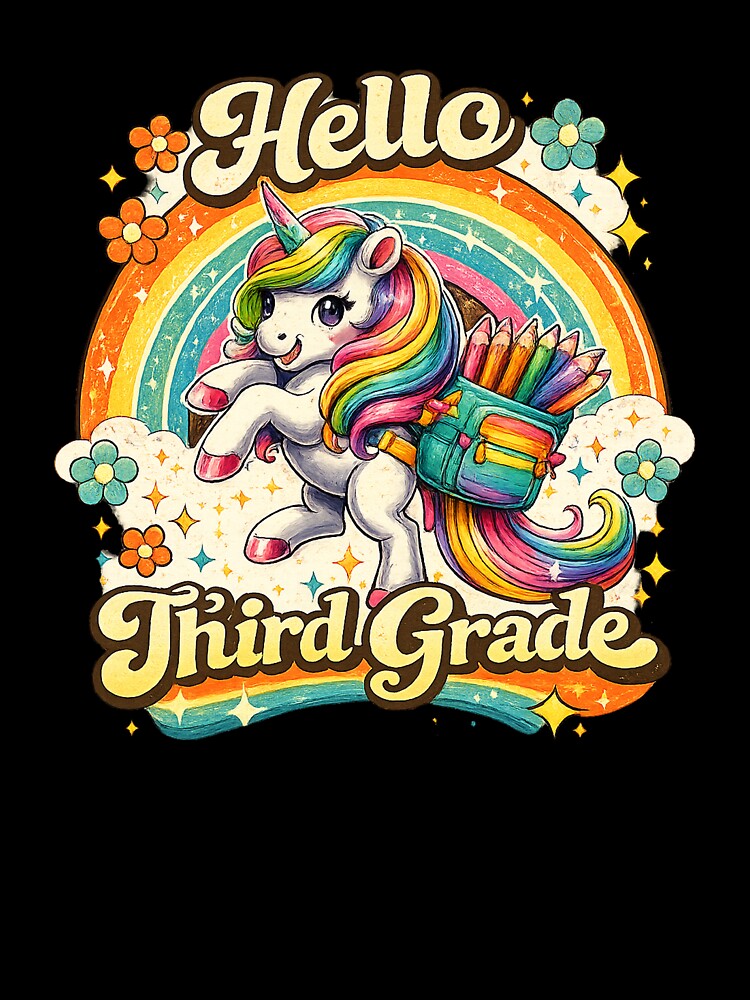 Hello 3rd Grade Unicorn Teacher Kids Girls by QuiteOrbit