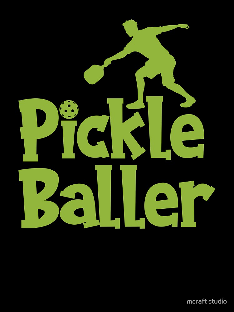 Pickleball Player Silhouette – Funny Pickle Baller Sport Design 4 by mcraft studio