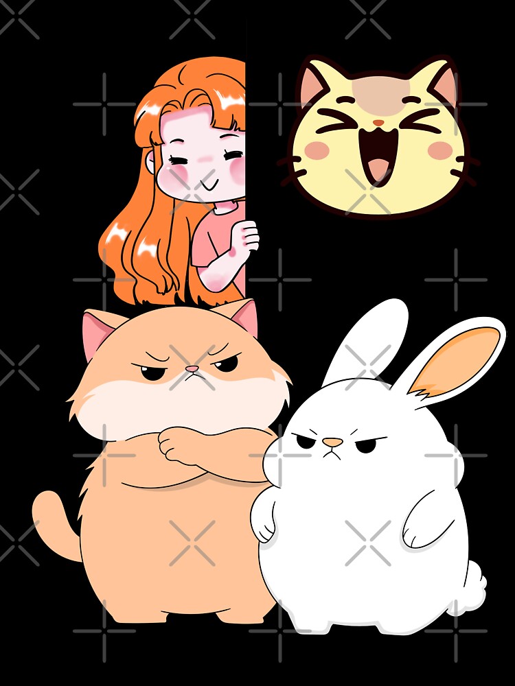 Angry Cats & Mysterious Smiling Girl by Yuki80