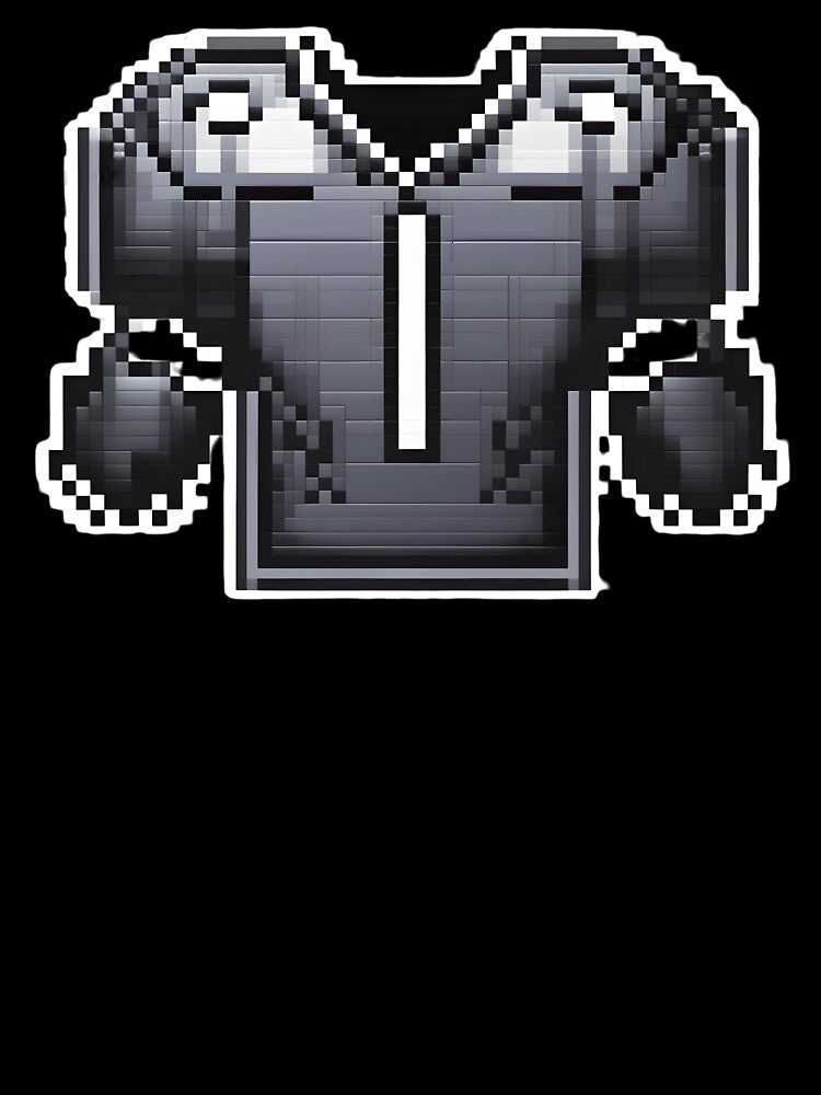Cute Pixel Football Shoulder Pads Icon in Metallic Gray by BankMano