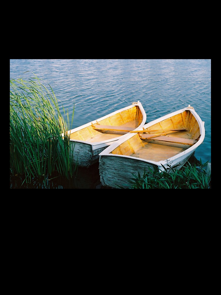 Film photography : two boats in the river by Nuchylee