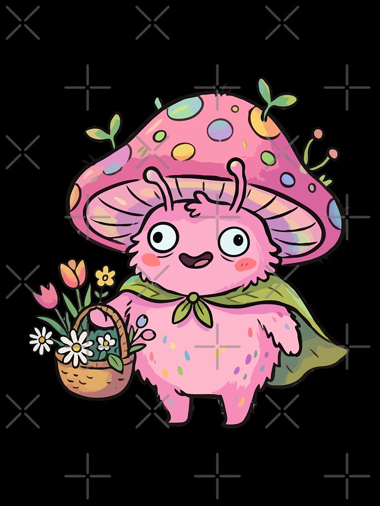 Pink Fuzzy Botanical Entity by Emegan Print Art