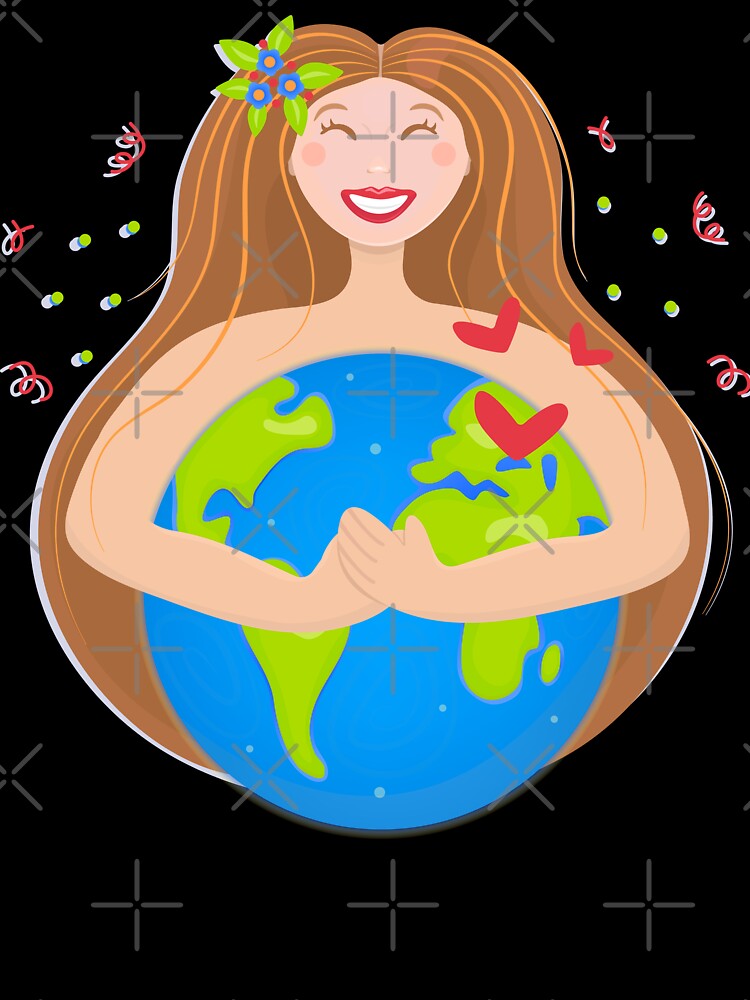 Woman hugging planet Earth by OM-lova
