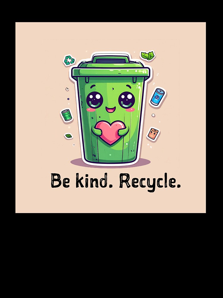 Cute Recycling Bin • Kawaii Eco Mascot by CuteComfyClub