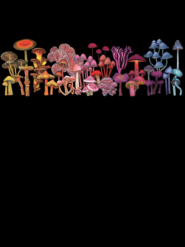 Cottagecore Rainbow Mushrooms by MeMaKiDesign