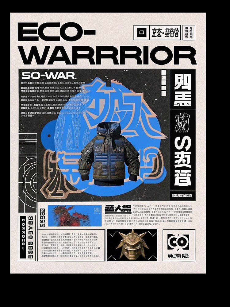 Solarpunk Poster Eco-Warrior by Raw-Ink