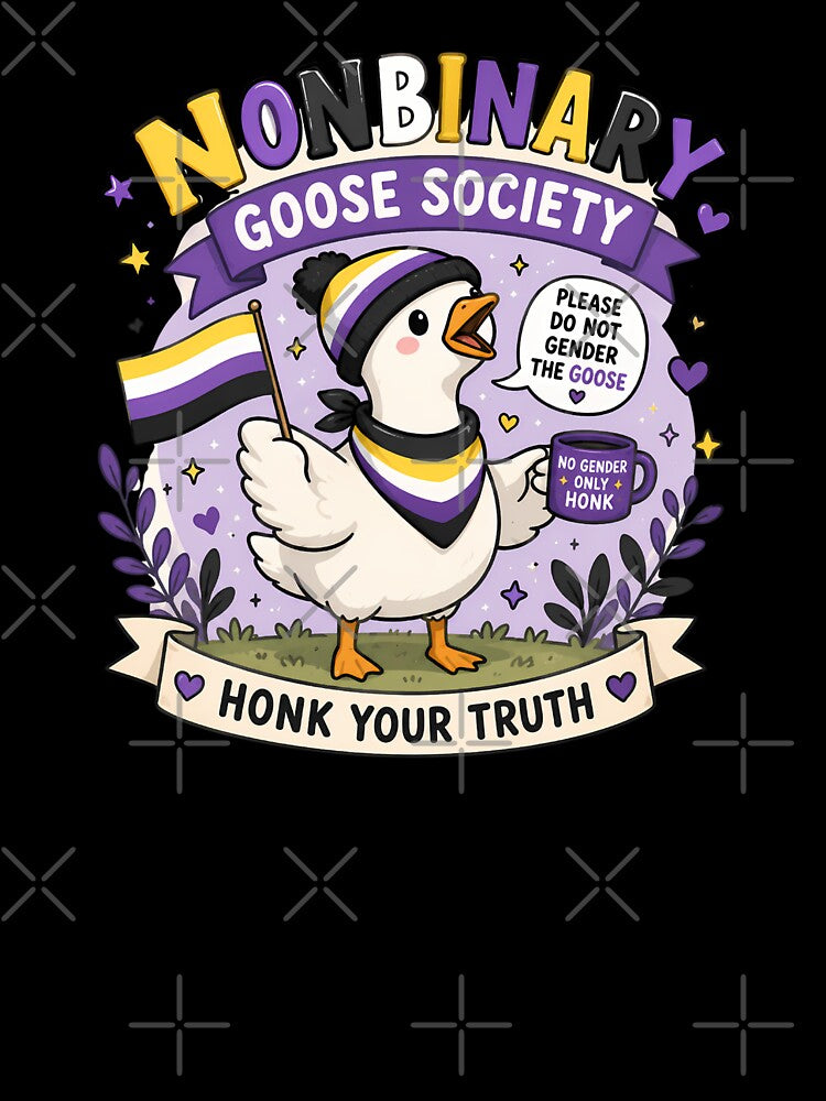 Nonbinary Goose Society | Pride Creatures Collection | LGBTQ Mascots | Emotional Support Animals | Cute Queer Stickers by VectorJoy
