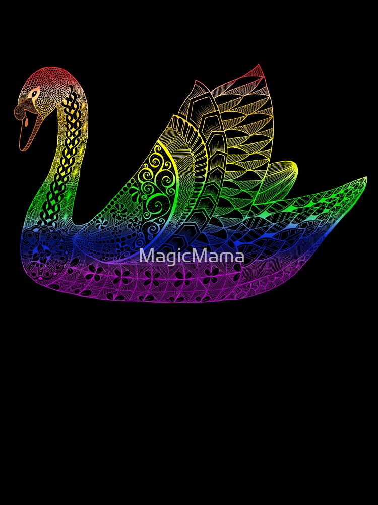 Rainbow Black Swan by MagicMama