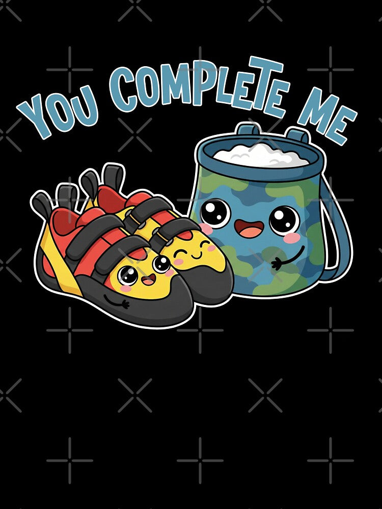 Cute You Complete Me Rock Climbing Chalk Bag and Shoes Bouldering Gift by KnotQualified