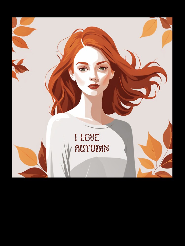 Autumn Muse - Minimalist Redhead Girl in Fall by Laila-Ahmed