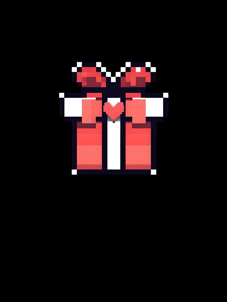 2D Pixel Valentine Gift Icon Flat Sprite Love Present Symbol by BankMano