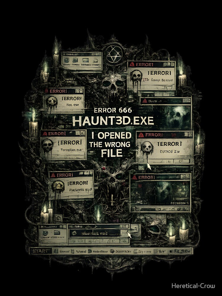 Haunted Executable Cyber Horror Design - HAUNT3D.EXE by Heretical-Crow