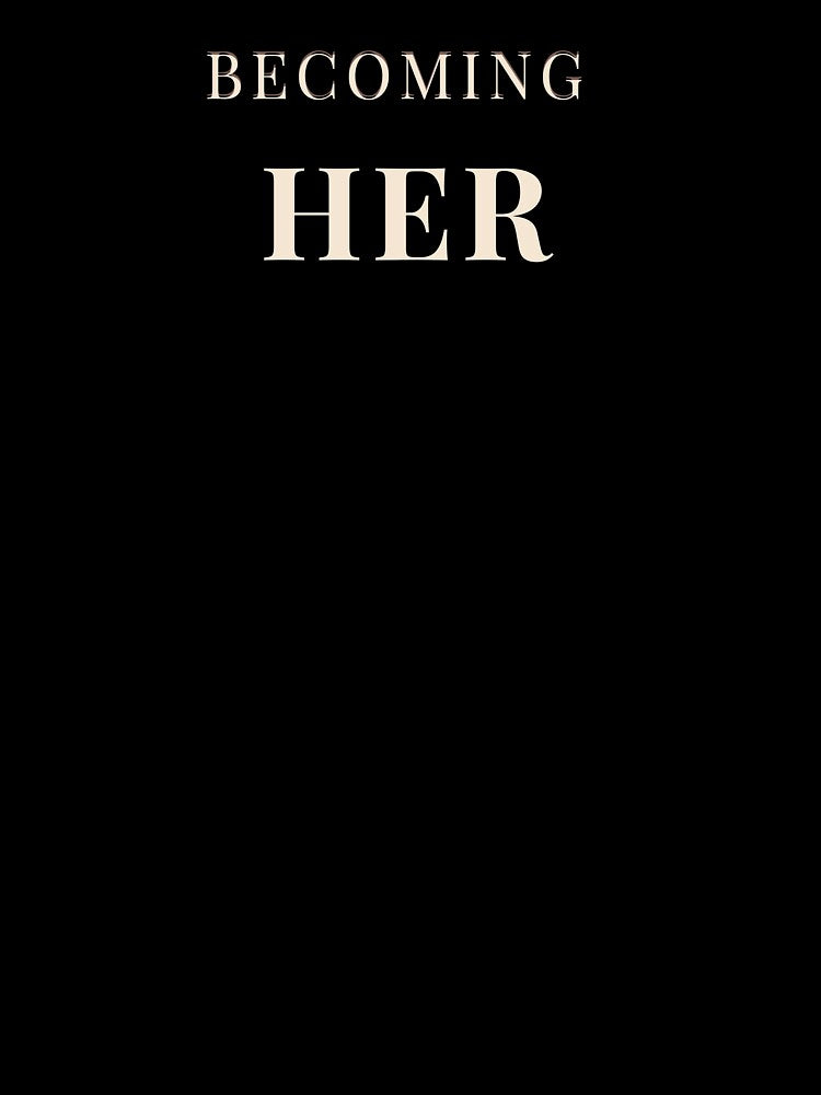 Becoming Her – Light Text Minimalist Design for Dark Aesthetic by Sementesdemim