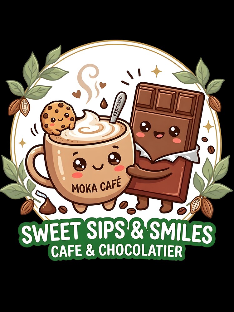 Sweet Sips and Smiles - Cute Coffee and Chocolate Bar Best Friends Mascot by WalterAdd