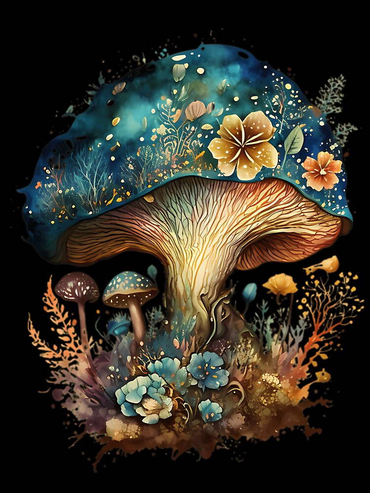 Floral Mushroom Botanical Art by sielmadahurud