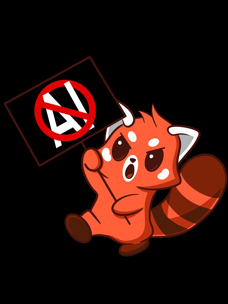 Red Panda Stands Against AI Generated Image by RedPandaTee