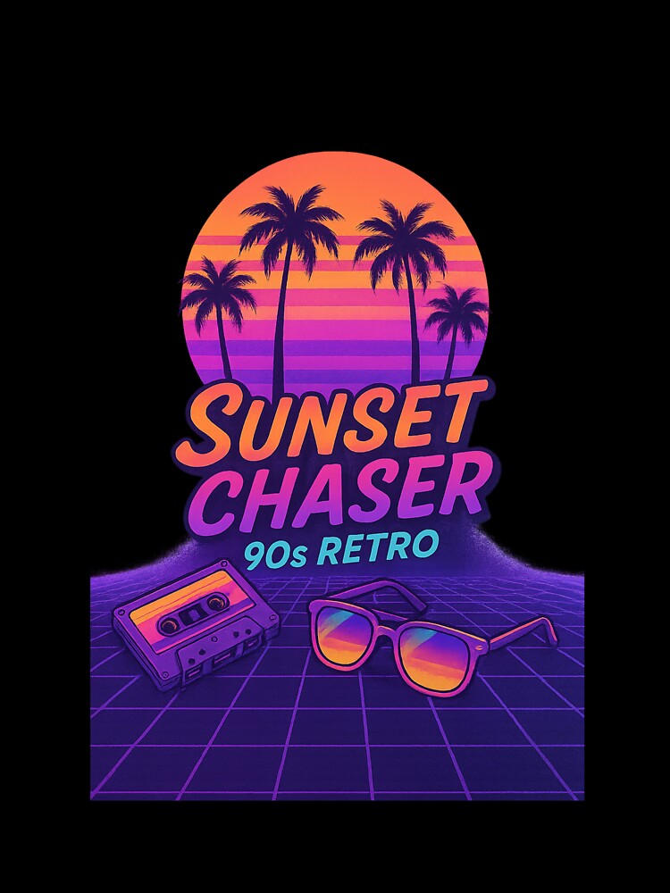 Sunset Chaser – 90s Retro Vaporwave Design by Aube11
