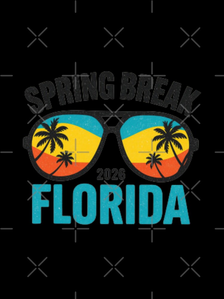 Florida Spring Break 2026 — Retro Aviator Sunglasses Tropical Illustration by HBDStudio