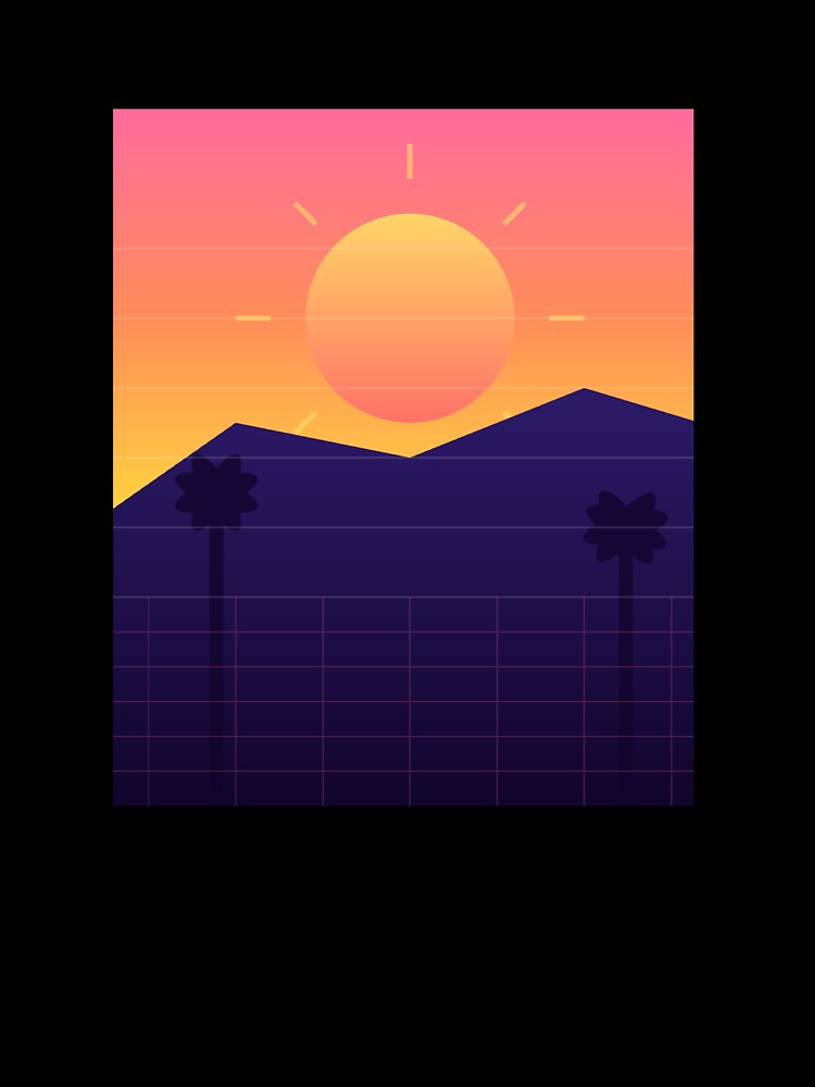 Retro Sunset Vibes - Vintage 80s Palm Tree Paradise by freackly