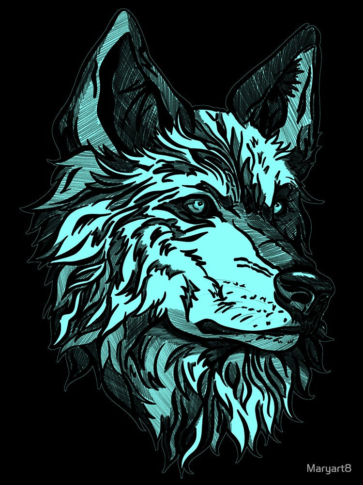 Blue wild wolf by Maryart8
