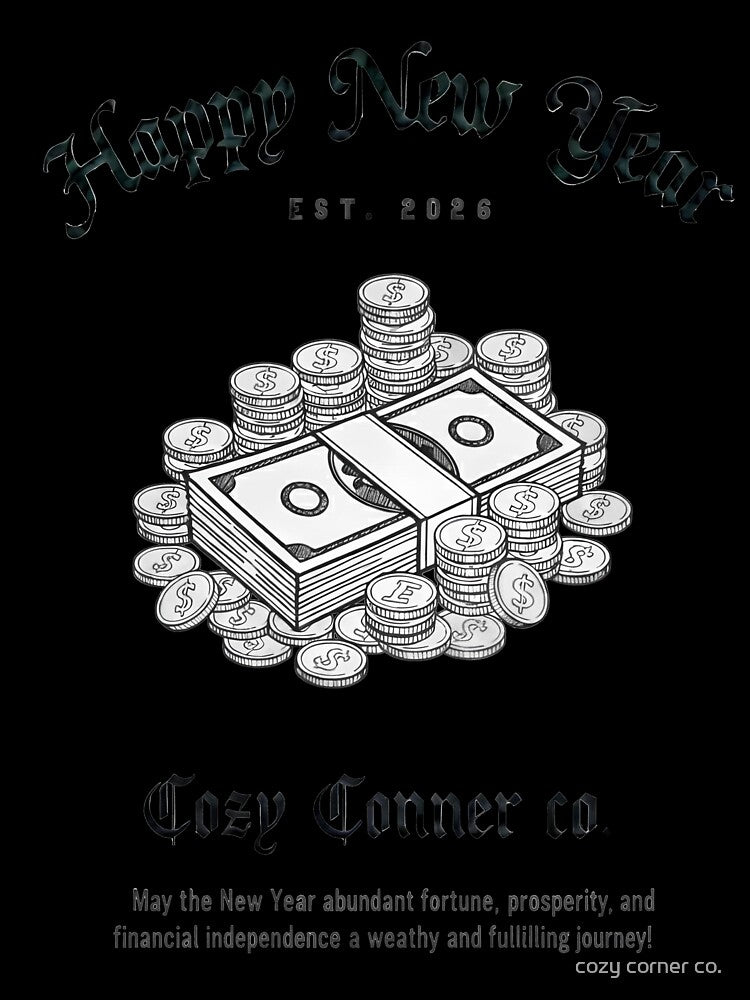 Happy New Year Money Sticker Est. 2026 Financial Independence Wealthy Gift by cozy corner co.